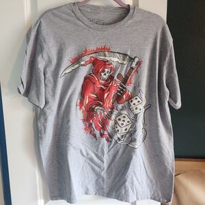 Return To Sender reaper with dice grey tee